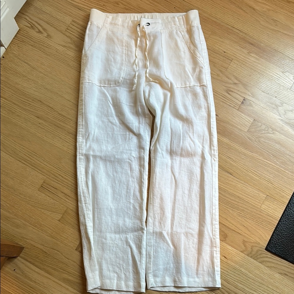 Athleta White Linen Pants